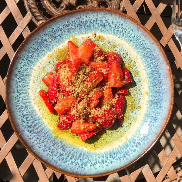 Caipirinha-Erdbeeren mit Vanille-Olivenöl