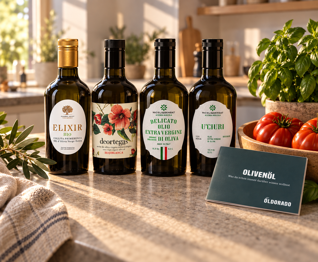 Olivenöl-Verkostungsset: 4 Bio-Öle aus Italien & Spanien