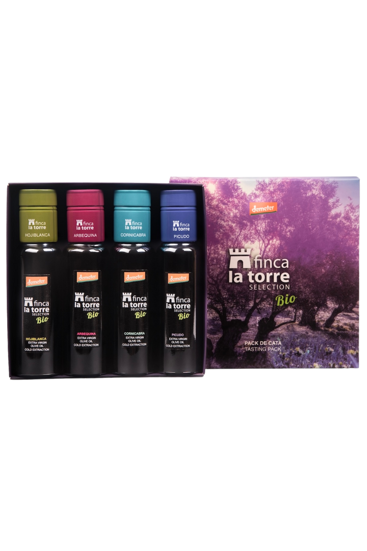 Bio Olivenöl Geschenkset - 4 sortenreine Bio Olivenöle aus Andalusien