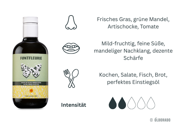 Fontfleurie reinsortiges Arbequina Olivenöl aus Katalonien